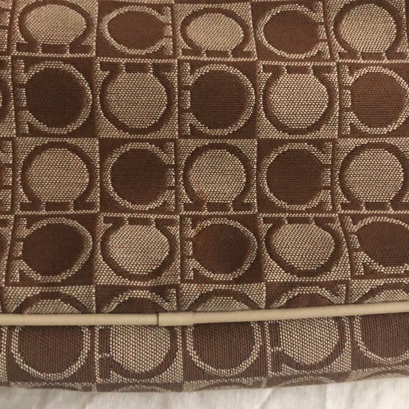 Vintage Salvatore Ferragamo Gancini Print Canvas Mini Shoulder Bag - Picture 13 of 13